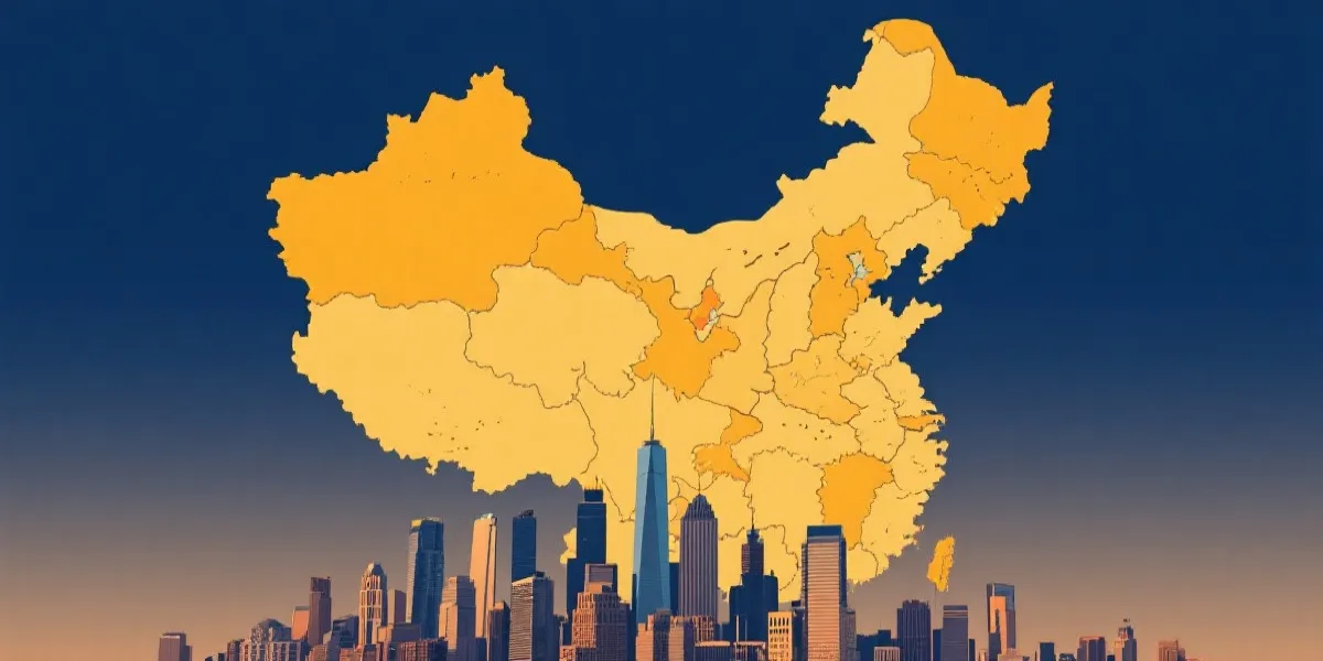 地图与城市天际线示意图